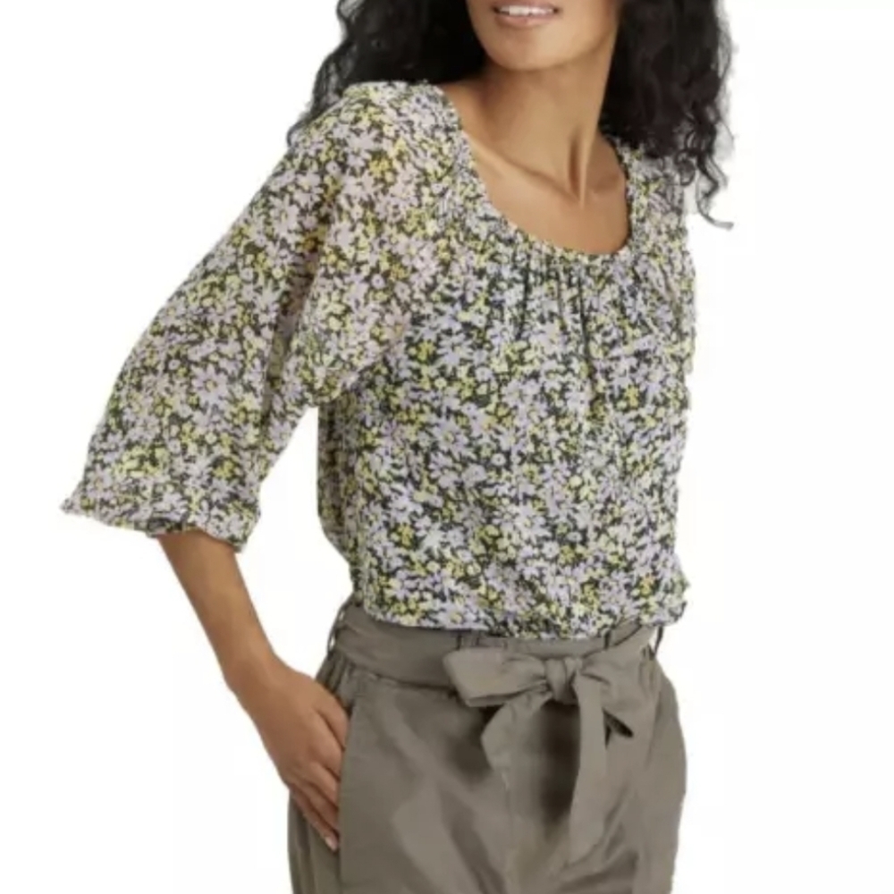 NWT Anthropologie Sanctuary Pull On Off the Shoulder floral blouse boho top